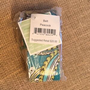 Vera Bradley Peacock Belt - Blue and Green